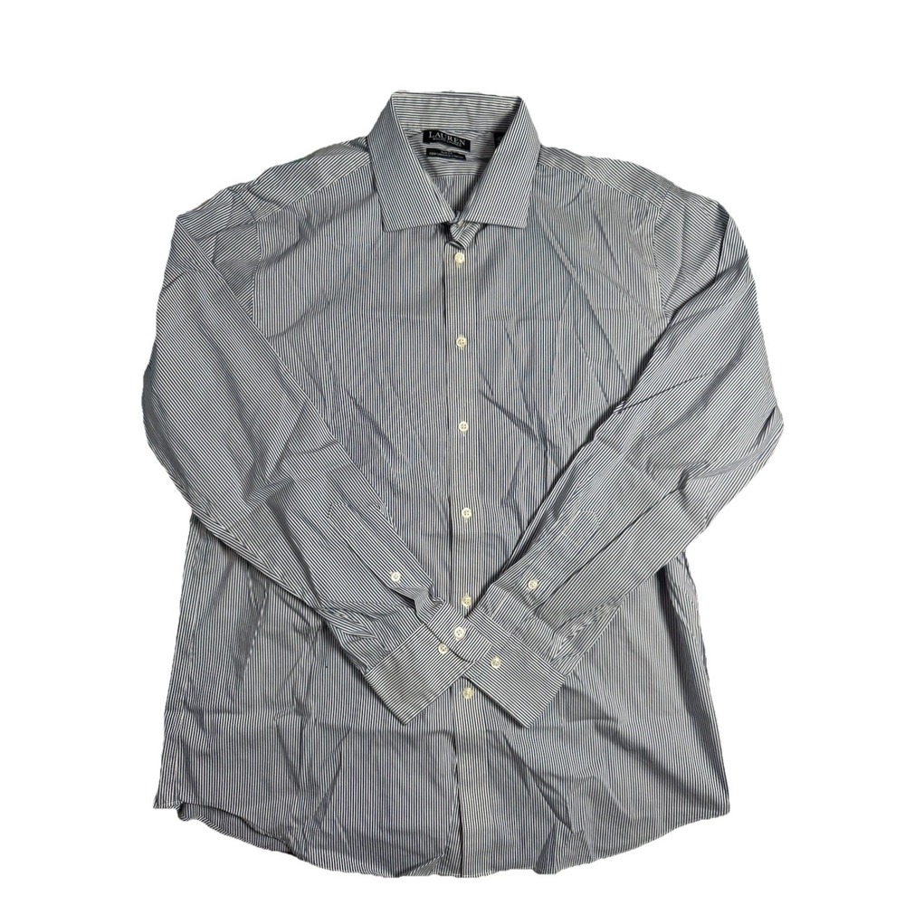 Lauren Ralph Lauren Dress Shirt Mens 17 1/2 34/35 White/Blue Striped Performance